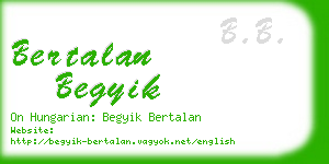 bertalan begyik business card